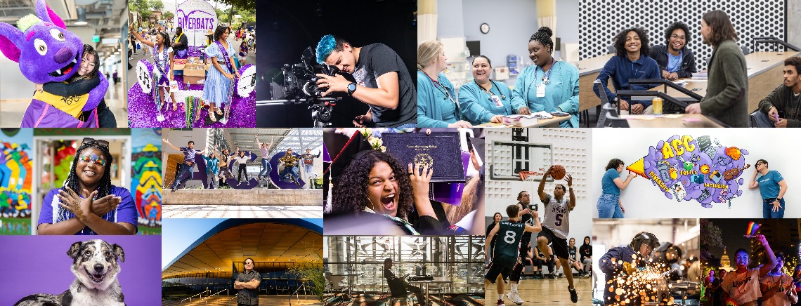 Collage of ACC students in various settings